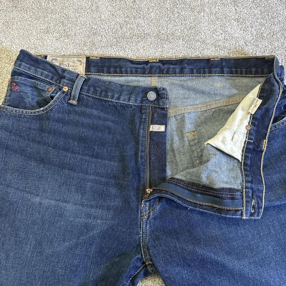 Y2K Polo Blue Jeans 42B x 32 Classic Denim Ralph Lauren Style - Picture 3 of 8